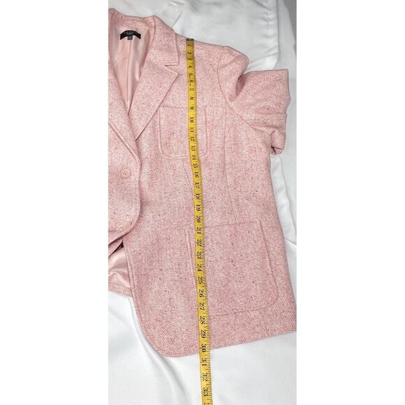 Talbots Womens Tweed Blazer Jacket Size 24W Pink Wool Blend Two Button Office - Picture 7 of 13